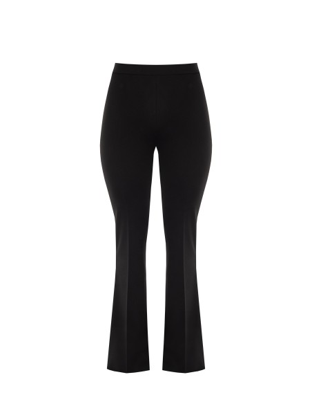 Curvy flarebroek van scuba-crêpe met elastiek aan de achterkant en een rits aan de zijkant – Rinascimento Curvy