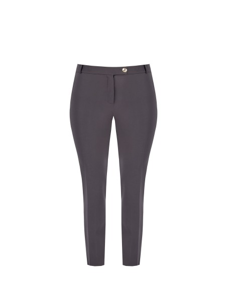 Cropped sigarettenbroek van bi-stretchstof met elastiek achteraan – Rinascimento Curvy