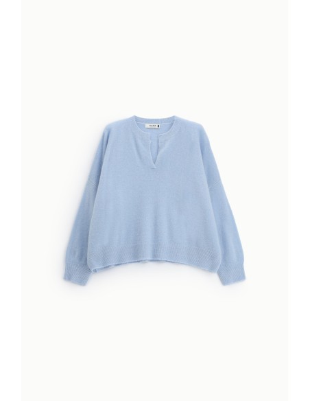Oversized trui met V-hals en splitje Please