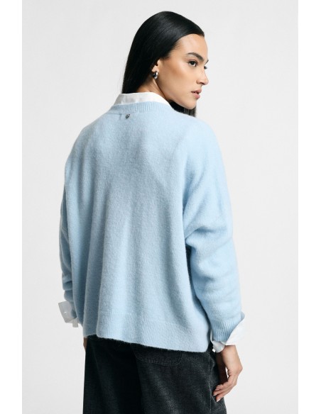 Oversized trui met V-hals en splitje Please