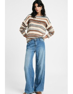 Wijde pijp-jeans met gerafelde zoom, alstublieft