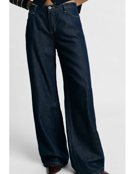 Wijde jeans met contrasterende stiksels Please