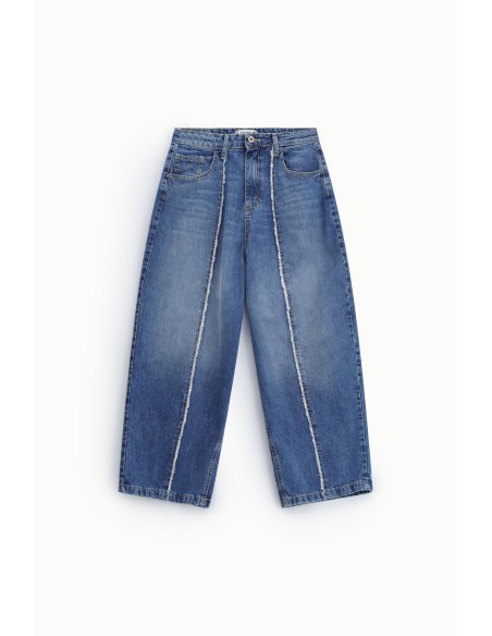 Wijde jeans met contrasterende stiksels, alsjeblieft