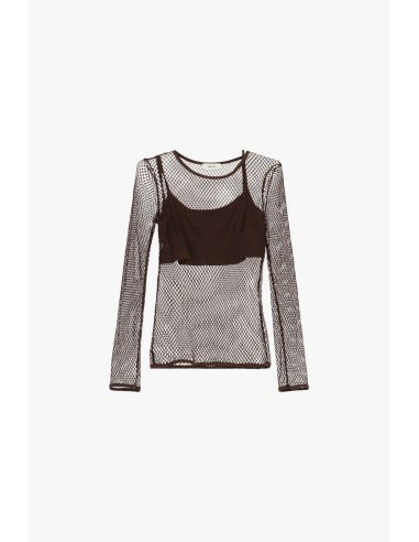 Dixie T-shirt met lange mouwen en een mesh-overlay