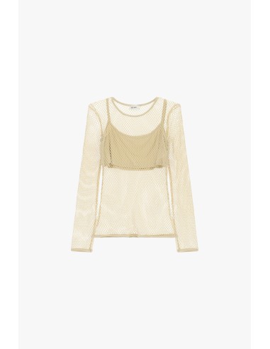 Dixie T-shirt met lange mouwen en een mesh-overlay