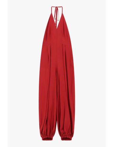 Dixie jumpsuit met halterhals en gerimpelde pijpen