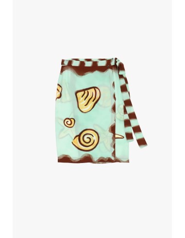 Korte rok met schelpenprint en zijceintuur Dixie