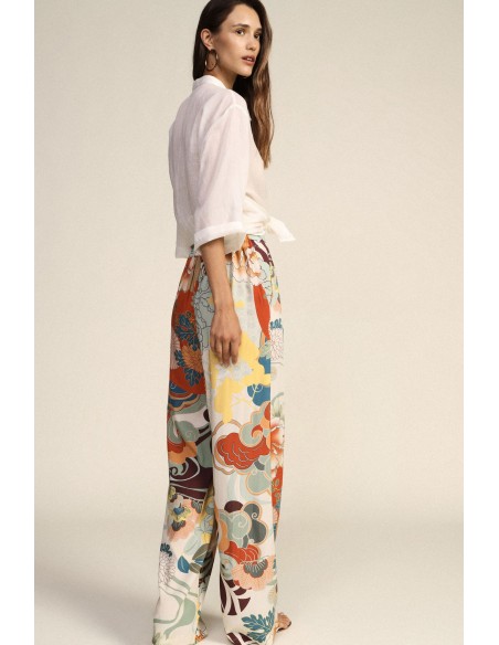 Dixie Palazzo-broek met bloemenprint en wijde pijpen