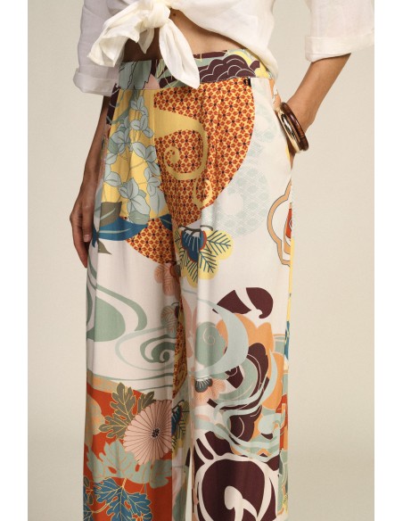 Dixie Palazzo-broek met bloemenprint en wijde pijpen