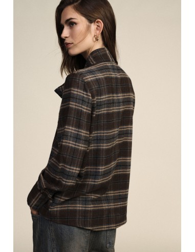 Geruite blouse met strik, kraag en lange mouwen Dixie