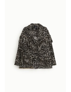 Dixie Fantasie Dierenprint Blazer met Decoratieve Franjes 2