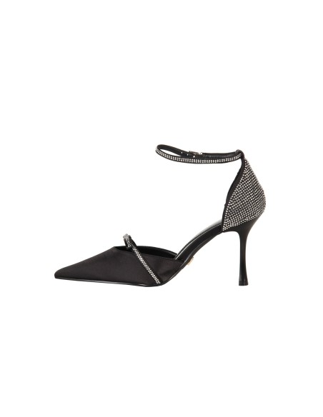 Puntige satijnen sandalen met strassdetails van Rinascimento
