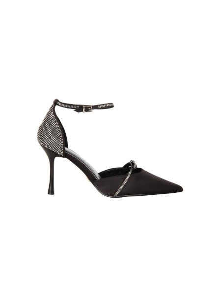 Puntige satijnen sandalen met strassdetails van Rinascimento