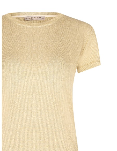 Getailleerd geribbeld T-shirt van lurex van Rinascimento