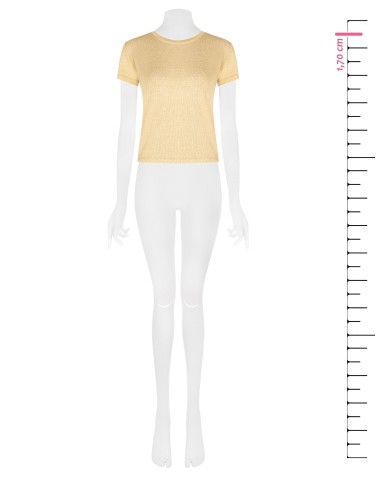 Getailleerd geribbeld T-shirt van lurex van Rinascimento
