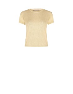 Getailleerd geribbeld T-shirt van lurex van Rinascimento