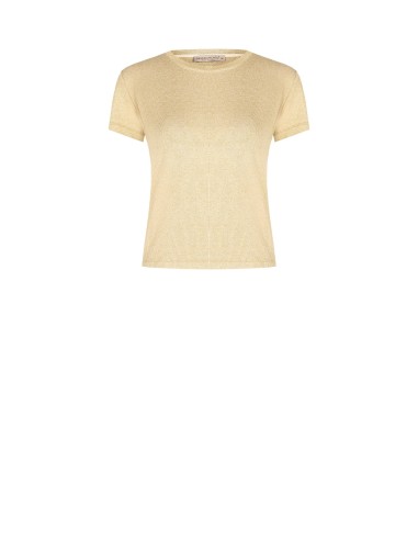 Getailleerd geribbeld T-shirt van lurex van Rinascimento