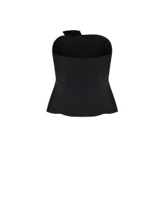 Curvy peplumtop van scuba-crêpe met satijnen revers – Rinascimento Curvy 2
