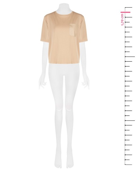 Ruime blouse van jersey aan de voorkant en katoen aan de achterkant met borstzakje Rinascimento