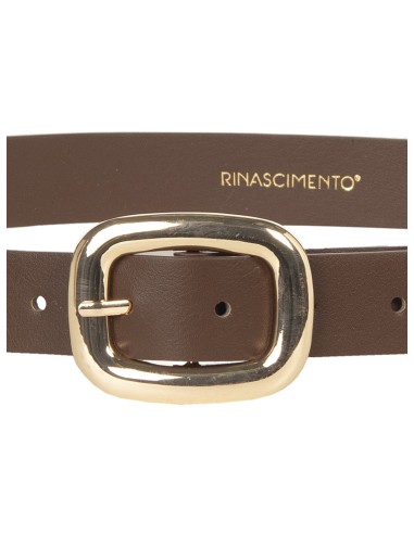 Smalle riem van glad imitatieleer met RR Rinascimento-logo