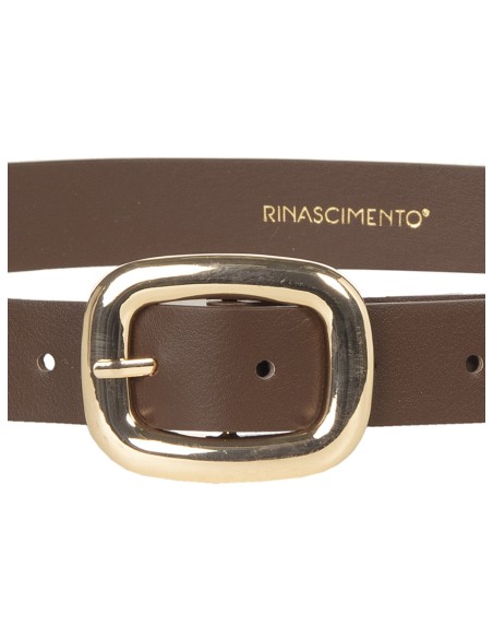 Smalle riem van glad imitatieleer met RR Rinascimento-logo