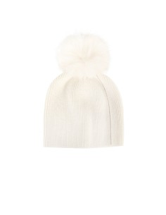 Muts van een viscose-angoramix met lurexdecoratie en een pompon van synthetische bont, Rinascimento