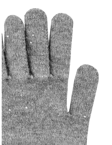 Handschoenen van een viscose-wolmix met micro-pailletten van Rinascimento
