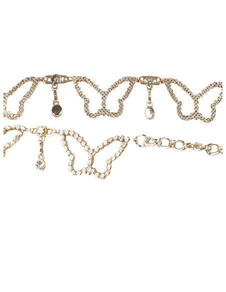 Riem met sieradenketting in de vorm van vlinders met strass-steentjes van Rinascimento