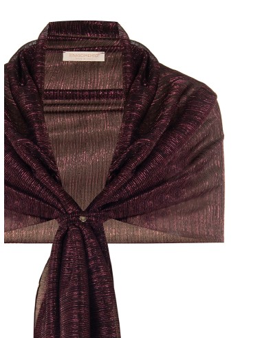 Georgette geplooide stola/schouderomslag met lurex van Rinascimento