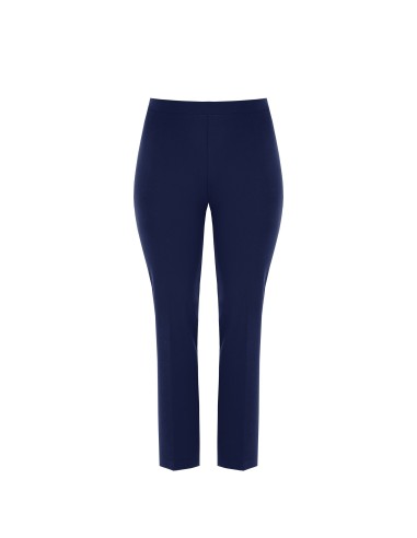Rechte curvy broek van scuba-crêpe met elastische tailleband achteraan – Rinascimento Curvy