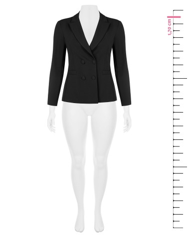Getailleerde curvy blazer van scuba-crêpe met bijpassende knopen, Rinascimento Curvy