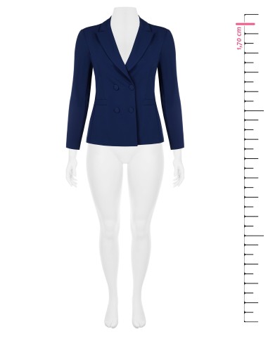 Getailleerde curvy blazer van scuba-crêpe met bijpassende knopen, Rinascimento Curvy