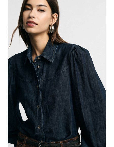 Shirt met klassieke kraag en wijde lange mouwen Please