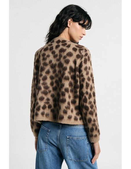 Kort vest met luipaardprint en knopen Please