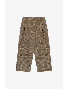 Wijde geruite broek met plooien aan de voorkant Please