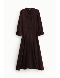 Dixie midi-jurk met lange mouwen en strik 2