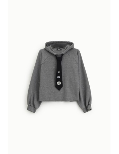 Hoodie met aangebrachte decoratieve stropdas Dixie