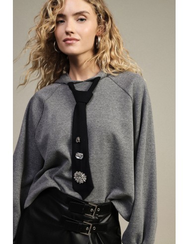 Hoodie met aangebrachte decoratieve stropdas Dixie