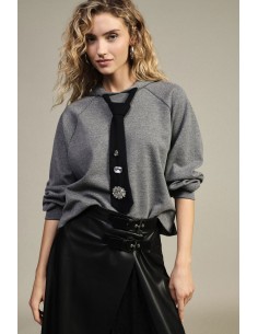 Hoodie met aangebrachte decoratieve stropdas Dixie