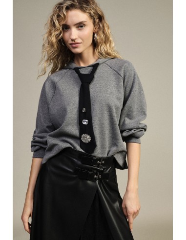 Hoodie met aangebrachte decoratieve stropdas Dixie