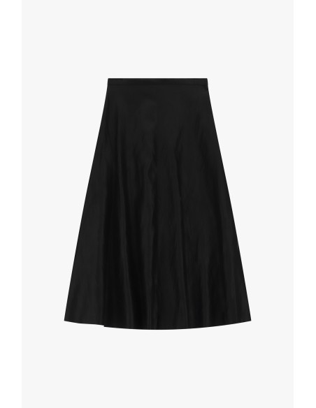 Dixie halflange A-lijnrok met gladde tailleband