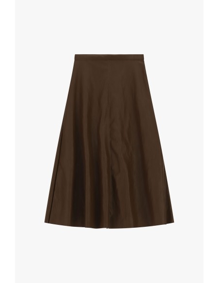 Dixie halflange A-lijnrok met gladde tailleband