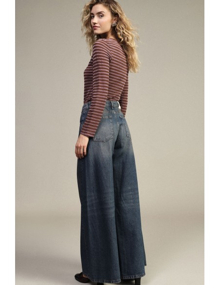 Dixie-jeans met wijde pijpen, hoge taille en vijf zakken