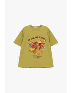 Dixie T-shirt met korte mouwen en grote Samba-print