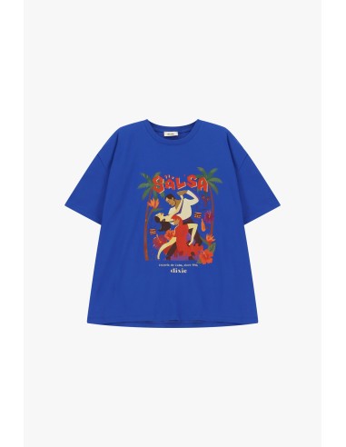 Dixie T-shirt met korte mouwen, salsaprint en losse pasvorm