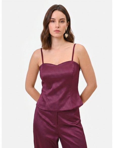 Crop-top bustier van jacquardsatijn van Rinascimento