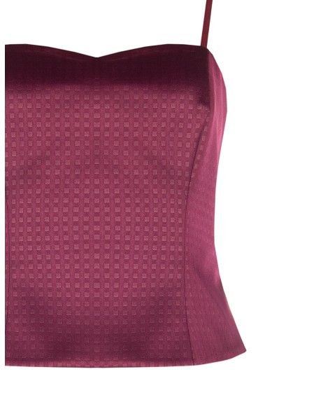 Crop-top bustier van jacquardsatijn van Rinascimento