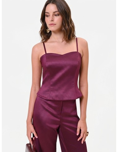Crop-top bustier van jacquardsatijn van Rinascimento