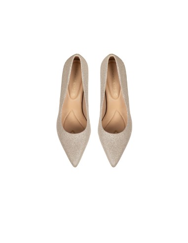 Glitter-stiletto pumps met middelhoge metalen hak Rinascimento
