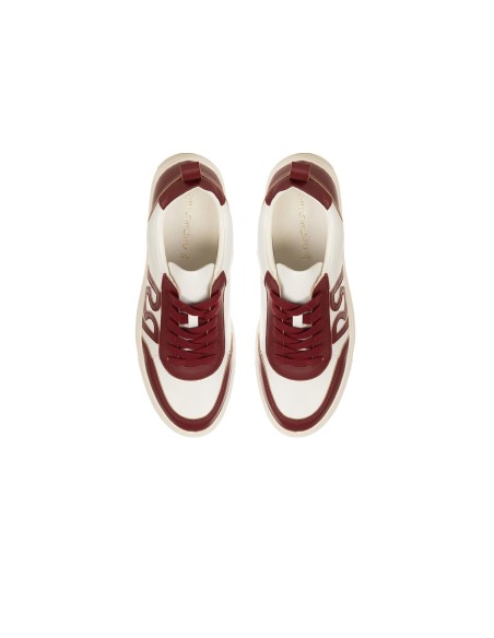 Bicolor sneakers van imitatieleer met RR Rinascimento-logo